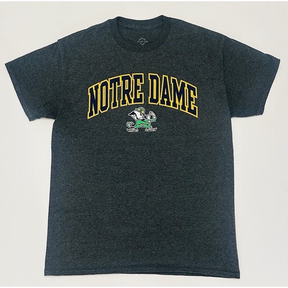 Elite Fan Notre Dame Collegiate Heather Gray Mens Medium Short Sleeve Shirt